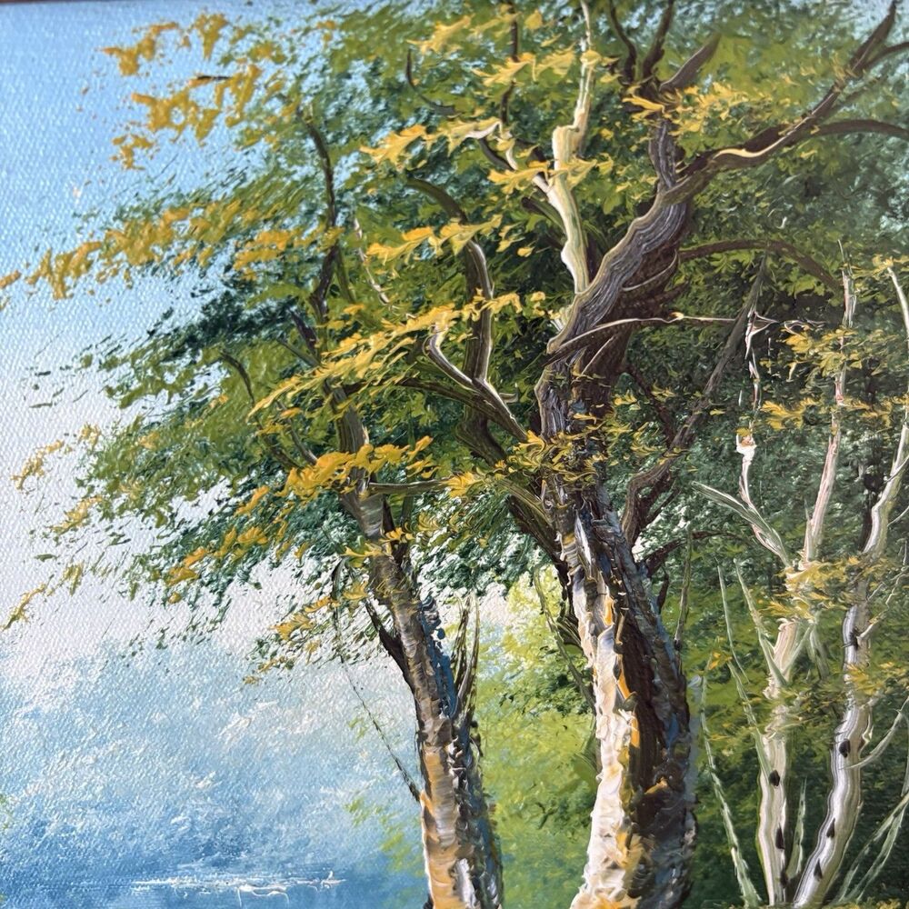 Framed Landscape Oil-Style Wall Art in Green and Brown - Picture 14 of 16